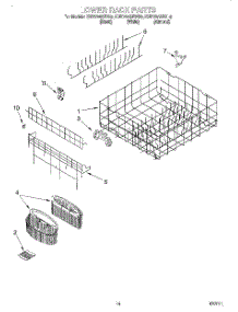11 - Lower Rack parts for Kitchenaid Dishwasher KUDV24SEBL5 from AppliancePartsPros.com