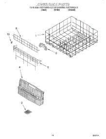 11 - Lower Rack parts for Kitchenaid Dishwasher KUDY24SEBL5 from AppliancePartsPros.com