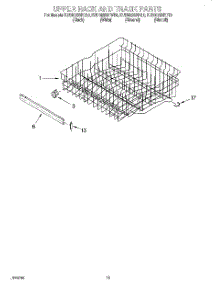 10 - Upper Rack And Track parts for Kitchenaid Dishwasher KUDM25SHWH0 from AppliancePartsPros.com