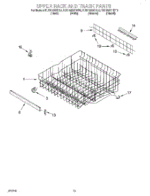 10 - Upper Rack And Track parts for Kitchenaid Dishwasher KUDR25SHAL0 from AppliancePartsPros.com