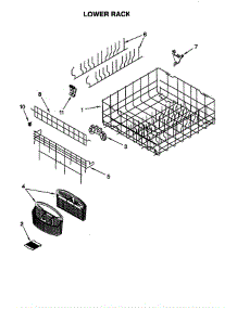 Lower Rack parts for Kitchenaid Dishwasher KUDS25SEBL0 from AppliancePartsPros.com