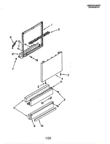 Door And Panel parts for Kitchenaid Dishwasher KUDS25SEWH0 from AppliancePartsPros.com