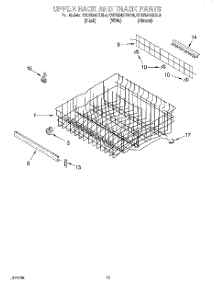 10 - Upper Rack And Track parts for Kitchenaid Dishwasher KUDR24SEAL5 from AppliancePartsPros.com