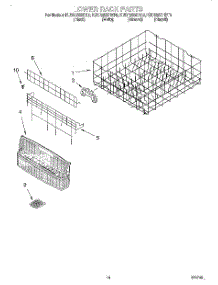 11 - Lower Rack parts for Kitchenaid Dishwasher KUDR25SHBL0 from AppliancePartsPros.com