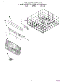 11 - Lower Rack parts for Kitchenaid Dishwasher KUDR24SEWH5 from AppliancePartsPros.com