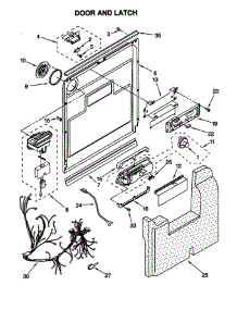 Door And Latch parts for Kitchenaid Dishwasher KUDS25SEAL0 from AppliancePartsPros.com