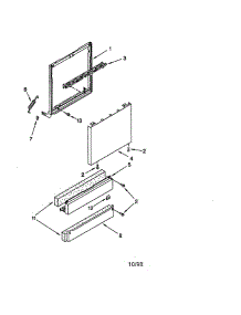 Door And Panel parts for Kitchenaid Dishwasher KUDC24SESS24 from AppliancePartsPros.com