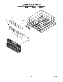 11 - Lower Rack parts for Kitchenaid Dishwasher KUDM24SEWH5 from AppliancePartsPros.com