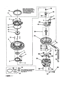Pump And Motor parts for Kitchenaid Dishwasher KUDC24SESS24 from AppliancePartsPros.com