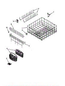 Lower Rack parts for Kitchenaid Dishwasher KUDC24SESS24 from AppliancePartsPros.com
