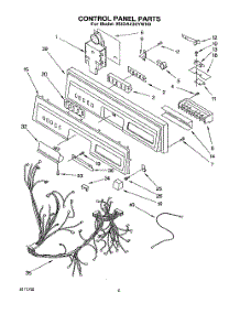 04 - Control Panel, Lit / Optional parts for Kitchenaid Dishwasher KUDA230YWH0 from AppliancePartsPros.com