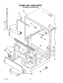 10 - Frame And Tank parts for Kitchenaid Dishwasher KUDA230YWH0 from AppliancePartsPros.com