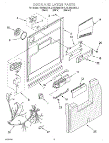 03 - Door And Latch parts for Kitchenaid Dishwasher KUDR24SEWH1 from AppliancePartsPros.com