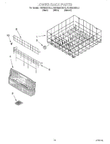 11 - Lower Rack parts for Kitchenaid Dishwasher KUDR24SEWH1 from AppliancePartsPros.com