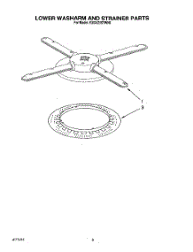 06 - Lower Washarm And Strainer parts for Kitchenaid Dishwasher KUDA23SYWH0 from AppliancePartsPros.com