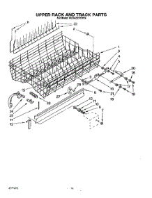 11 - Upper Rack And Track parts for Kitchenaid Dishwasher KUDA23SYWH0 from AppliancePartsPros.com