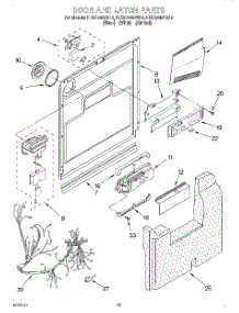 11 - Door And Latch parts for Kitchenaid Dishwasher KUDR24SEAL0 from AppliancePartsPros.com