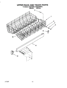 10 - Upper Rack And Track parts for Kitchenaid Dishwasher KUDH230B0 from AppliancePartsPros.com