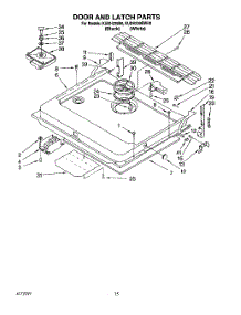 12 - Door And Latch parts for Kitchenaid Dishwasher KUDH230B0 from AppliancePartsPros.com