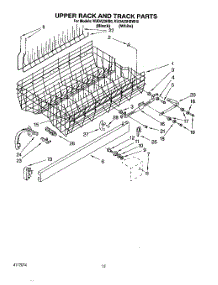 10 - Upper Rack And Track parts for Kitchenaid Dishwasher KUDA23HB0 from AppliancePartsPros.com