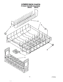 11 - Lower Rack parts for Kitchenaid Dishwasher KUDA23HB0 from AppliancePartsPros.com