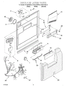 03 - Door And Latch parts for Kitchenaid Dishwasher KUDI24SEAL2 from AppliancePartsPros.com
