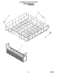 11 - Lower Rack parts for Kitchenaid Dishwasher KUDB23HY2 from AppliancePartsPros.com