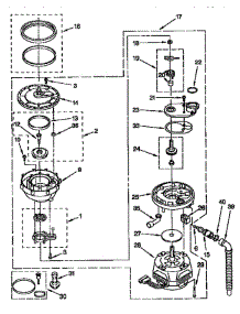 Pump And Motor parts for Kitchenaid Dishwasher KUDH230YH0 from AppliancePartsPros.com