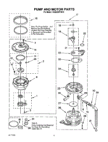 04 - Pump And Motor parts for Kitchenaid Dishwasher KUDJ230YWH1 from AppliancePartsPros.com