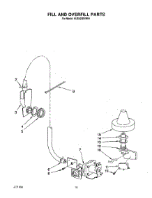07 - Fill And Overfill parts for Kitchenaid Dishwasher KUDJ230YWH1 from AppliancePartsPros.com