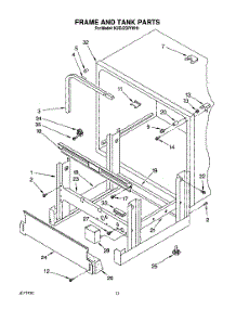 09 - Frame And Tank parts for Kitchenaid Dishwasher KUDJ230YWH1 from AppliancePartsPros.com