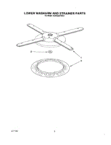 05 - Lower Washarm And Strainer parts for Kitchenaid Dishwasher KUDA23SYWH1 from AppliancePartsPros.com