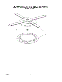 05 - Lower Washarm And Strainer parts for Kitchenaid Dishwasher KUDD23HY1 from AppliancePartsPros.com