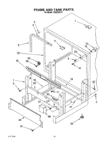 09 - Frame And Tank parts for Kitchenaid Dishwasher KUDD23HY1 from AppliancePartsPros.com