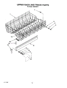 10 - Upper Rack And Track parts for Kitchenaid Dishwasher KUDD23HY1 from AppliancePartsPros.com