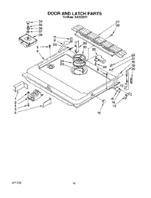 12 - Door And Latch parts for Kitchenaid Dishwasher KUDD23HY1 from AppliancePartsPros.com