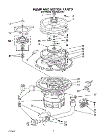 05 - Pump And Motor parts for Kitchenaid Dishwasher KUDS22HT0 from AppliancePartsPros.com