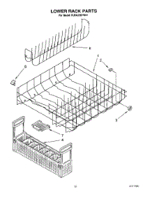 11 - Lower Rack parts for Kitchenaid Dishwasher KUDA23SYWH1 from AppliancePartsPros.com
