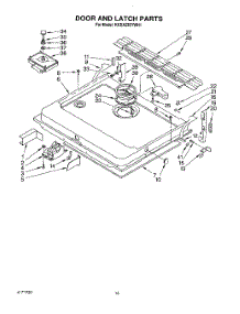12 - Door And Latch parts for Kitchenaid Dishwasher KUDA23SYWH1 from AppliancePartsPros.com