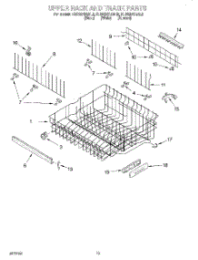 10 - Upper Rack And Track parts for Kitchenaid Dishwasher KUDS24SEWH2 from AppliancePartsPros.com