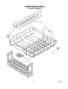 12 - Lower Rack parts for Kitchenaid Dishwasher KUDS22HT0 from AppliancePartsPros.com