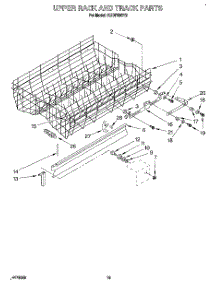 10 - Upper Rack And Track parts for Kitchenaid Dishwasher KUDP230Y2 from AppliancePartsPros.com