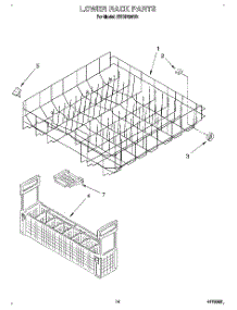 11 - Lower Rack parts for Kitchenaid Dishwasher KUDP230Y2 from AppliancePartsPros.com