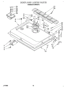 12 - Door And Latch parts for Kitchenaid Dishwasher KUDP230Y2 from AppliancePartsPros.com