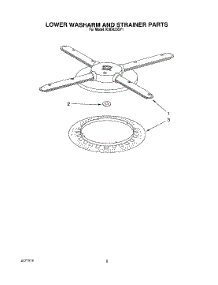 05 - Lower Washarm And Strainer parts for Kitchenaid Dishwasher KUDA23SY1 from AppliancePartsPros.com