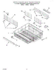 09 - Upper Rack And Track parts for Kitchenaid Dishwasher KUDS24SEBL0 from AppliancePartsPros.com