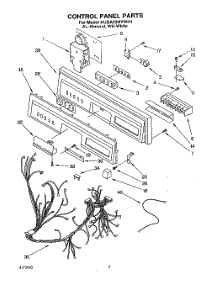 03 - Control Panel, Lit / Optional parts for Kitchenaid Dishwasher KUDA23HYWH1 from AppliancePartsPros.com