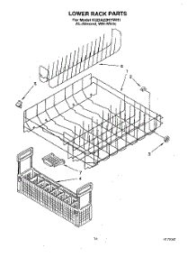 11 - Lower Rack parts for Kitchenaid Dishwasher KUDA23HYWH1 from AppliancePartsPros.com