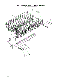 11 - Upper Rack And Track parts for Kitchenaid Dishwasher KUDI22HWWH1 from AppliancePartsPros.com