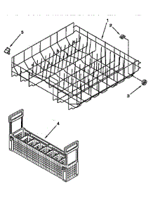 Lower Rack parts for Kitchenaid Dishwasher KUDI23HBW0 from AppliancePartsPros.com